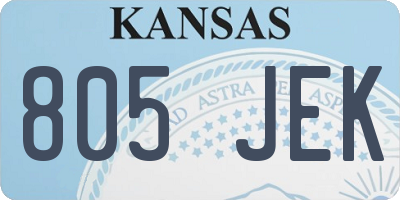 KS license plate 805JEK