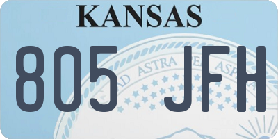 KS license plate 805JFH