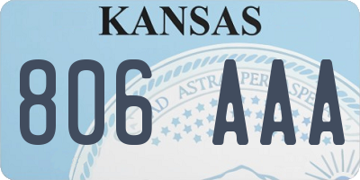 KS license plate 806AAA