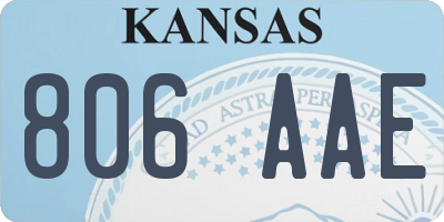 KS license plate 806AAE