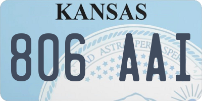 KS license plate 806AAI