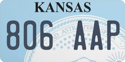KS license plate 806AAP