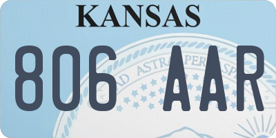 KS license plate 806AAR