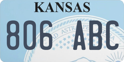 KS license plate 806ABC