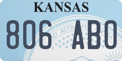 KS license plate 806ABO