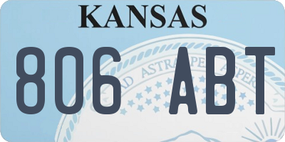 KS license plate 806ABT