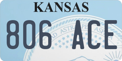 KS license plate 806ACE