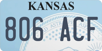 KS license plate 806ACF