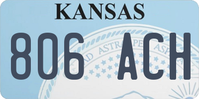KS license plate 806ACH