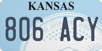 KS license plate 806ACY