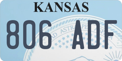 KS license plate 806ADF