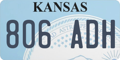 KS license plate 806ADH