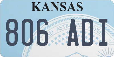 KS license plate 806ADI
