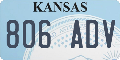 KS license plate 806ADV