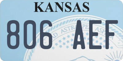 KS license plate 806AEF