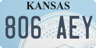 KS license plate 806AEY