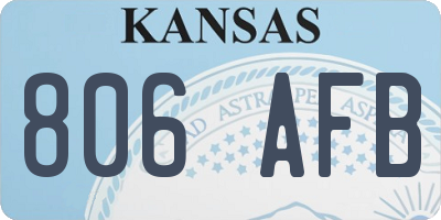 KS license plate 806AFB