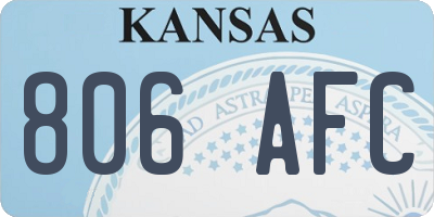 KS license plate 806AFC