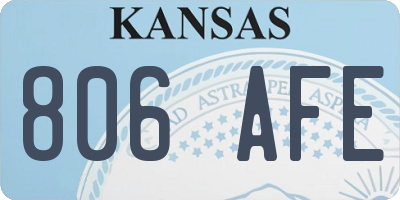 KS license plate 806AFE