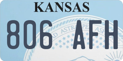 KS license plate 806AFH