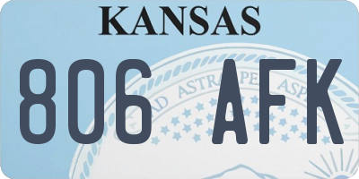 KS license plate 806AFK