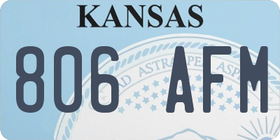 KS license plate 806AFM