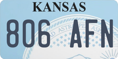 KS license plate 806AFN