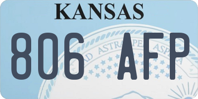 KS license plate 806AFP