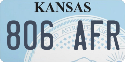 KS license plate 806AFR