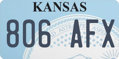 KS license plate 806AFX