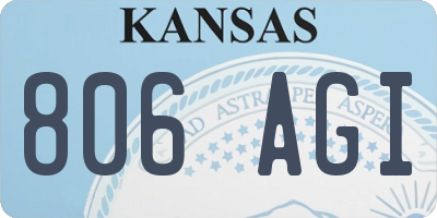 KS license plate 806AGI