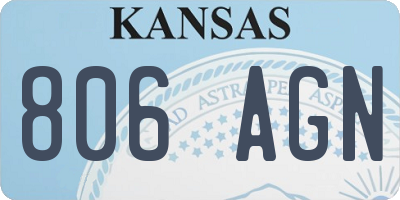 KS license plate 806AGN