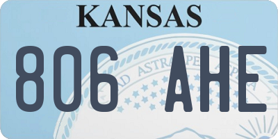 KS license plate 806AHE