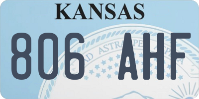 KS license plate 806AHF