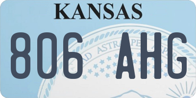 KS license plate 806AHG