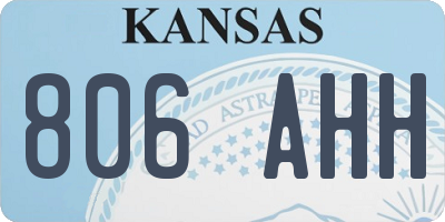KS license plate 806AHH