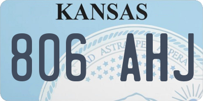 KS license plate 806AHJ