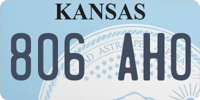 KS license plate 806AHO