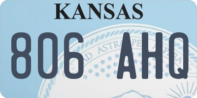 KS license plate 806AHQ