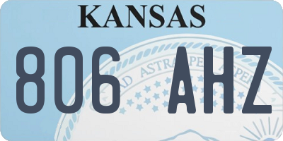 KS license plate 806AHZ