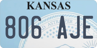 KS license plate 806AJE