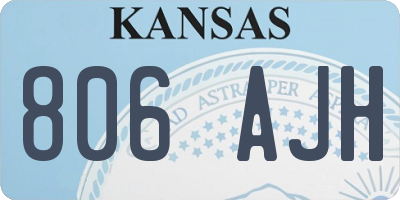 KS license plate 806AJH