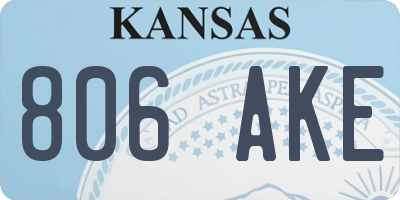 KS license plate 806AKE