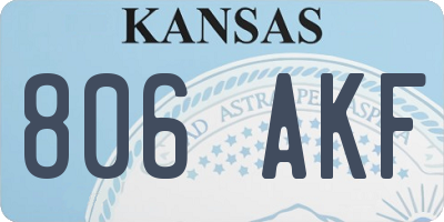 KS license plate 806AKF