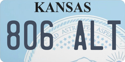 KS license plate 806ALT