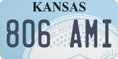 KS license plate 806AMI