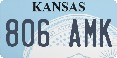 KS license plate 806AMK