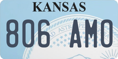KS license plate 806AMO