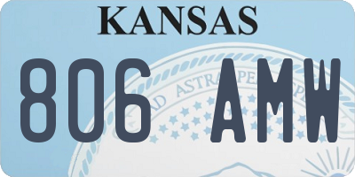 KS license plate 806AMW