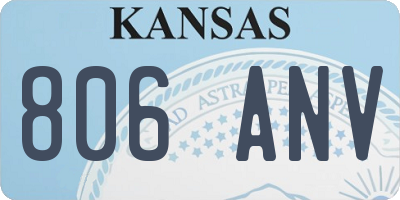 KS license plate 806ANV